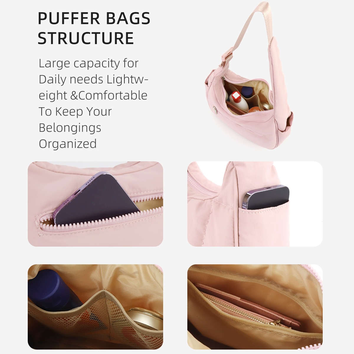 Nylon Large-Capacity Underarm Bag for Women
