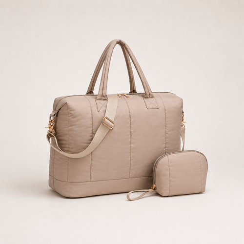 Bluboon Weekender Bags for Women Puffer Tote Bag with Zipper Carry On Airport Bag Winter Shoulder Bags for Travel Work and Makeup Bag