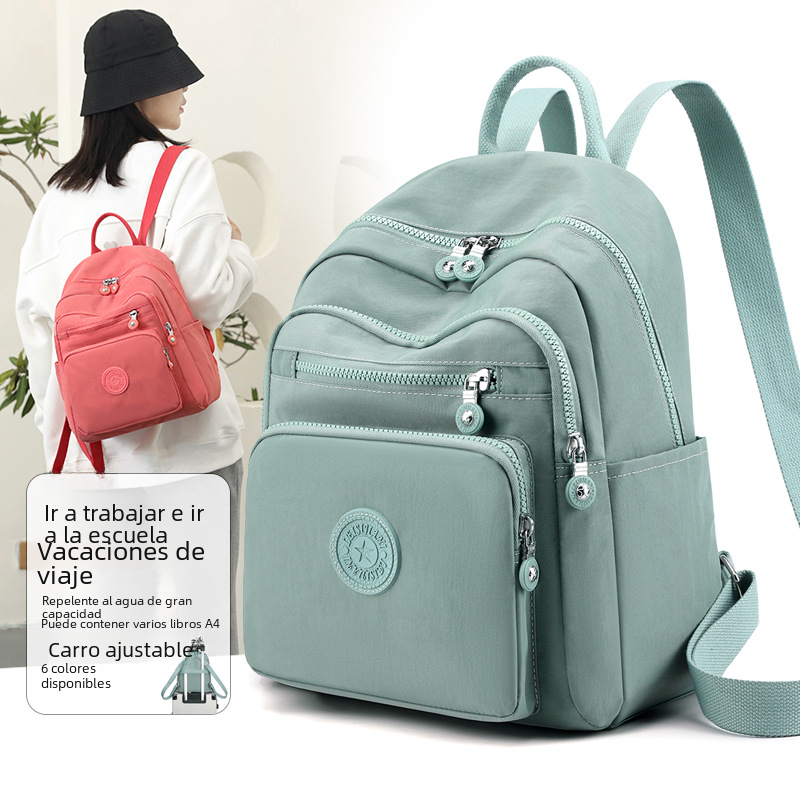 Stylish Women's Nylon Backpack - Large Capacity Travel Bag