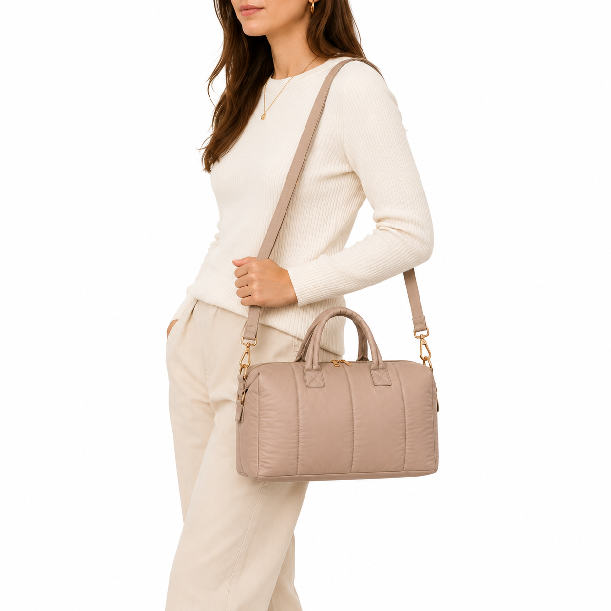 Bluboon Weekender Bags for Women Puffer Tote Bag with Zipper Carry On Airport Bag Winter Shoulder Bags for Travel Work and Makeup Bag