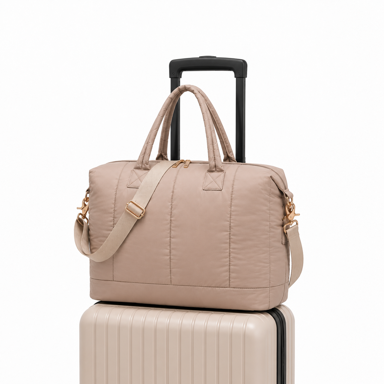 Bluboon Weekender Bags for Women Puffer Tote Bag with Zipper Carry On Airport Bag Winter Shoulder Bags for Travel Work and Makeup Bag