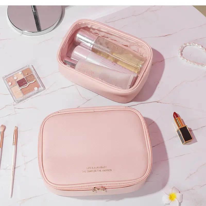 2pcs Waterproof PU Leather Travel Cosmetic Bags