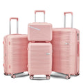 Xurwiin Luggage Sets 4 Piece Hard Shell Lightweight Carry on Expandable Suitcase with Spinner Wheels Travel Set TSA Lock (#09 Rose Pink)