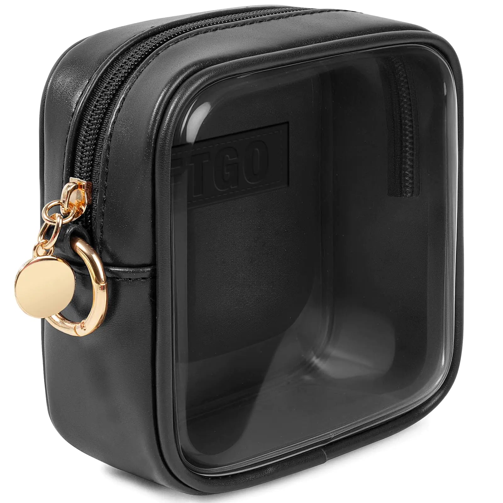 LETGO Small Makeup Bags for Purse-Mini Makeup BagTravel Size Toiletries Clear Cosmetic Bags Mini Travel Essentials Car Accessories for Women Men (Mini Black)