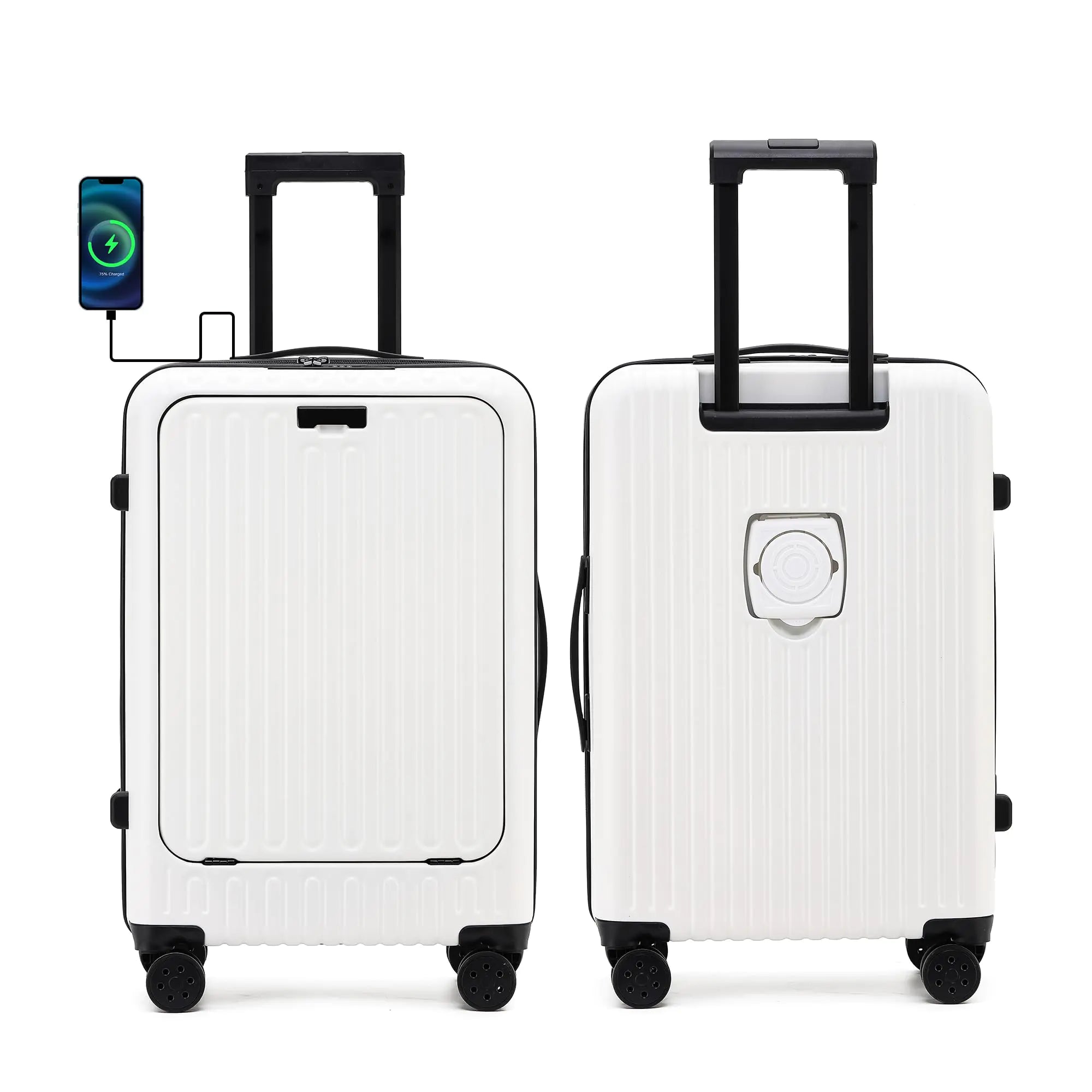 UrbanExporer 20in Carry On Luggage 22x14x9 Airline Approved Hard Shell Carry On Luggage with Cup Holder Carry On Suitcases with Spinner Wheels