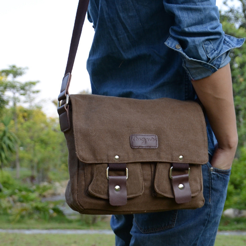 Retro Men's Shoulder Casual Canvas Bag