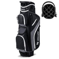 Goplus Golf Cart Bag with 14-Way Top Dividers Golf Cart Bag Golf Club Bag with 9 Zippered Pockets Cooler Bag Rain Hood Shoulder Strap Carry Handle Lightweight Golf Bag for Men Women (Black+Gray)