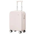 mixi Carry on Luggage 20 Suitcase Spinner Wheels Luggage Hardshell Lightweight Rolling Suitcases PC with Cover & TSA Lock for Business Travel Off White（Slight Pink）