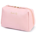 Topwey Makeup Bag Travel Essentials Cosmetic Bags for Women Waterproof Portable Pouch travel toiletry bag with Divider (Pink Large)